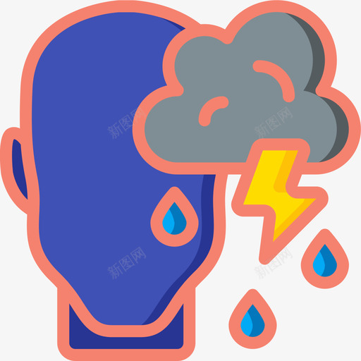 抑郁人类思维42线性颜色图标svg_新图网 https://ixintu.com 人类 思维 抑郁 线性 颜色