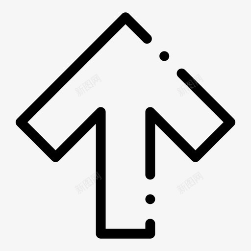 箭头向前向上图标svg_新图网 https://ixintu.com 向上 向前 箭头 虚线