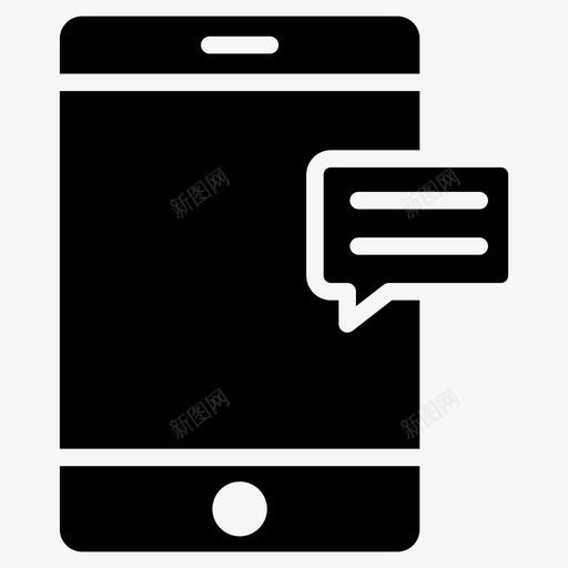 文本气泡消息图标svg_新图网 https://ixintu.com 64像素 glyphs 业务 文本 气泡 消息 电话 移动