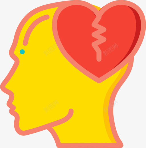 心碎人心42线条色彩图标svg_新图网 https://ixintu.com 人心 心碎 线条 色彩