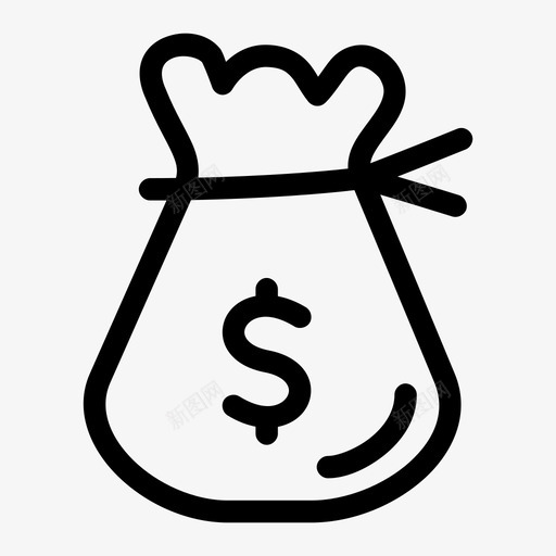 钱袋现金硬币图标svg_新图网 https://ixintu.com 现金 界面图标中等 硬币 美元 财富 钱袋