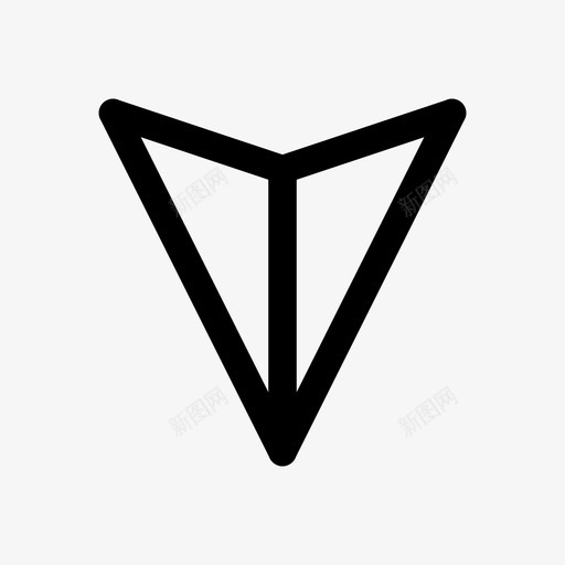 导航箭头向下纸平面发送图标svg_新图网 https://ixintu.com 发送 向下 圆顶 导航 平面 直线 箭头