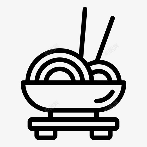 面条碗筷子图标svg_新图网 https://ixintu.com 中国菜 拉面 碗 筷子 面条 食物
