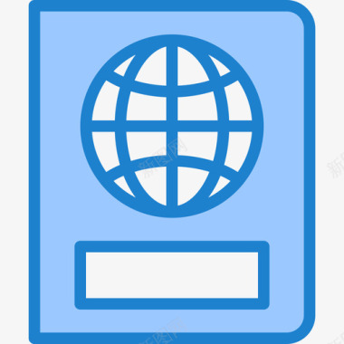 护照旅行182蓝色图标图标
