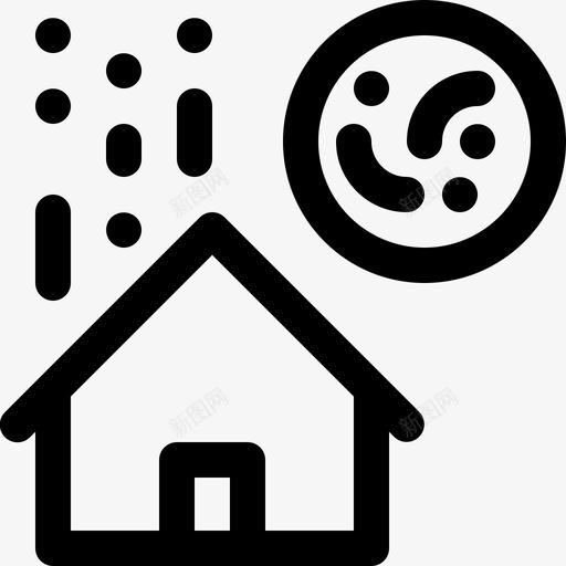 脏房子细菌雨水图标svg_新图网 https://ixintu.com 房子 整理 生病 细菌 雨水