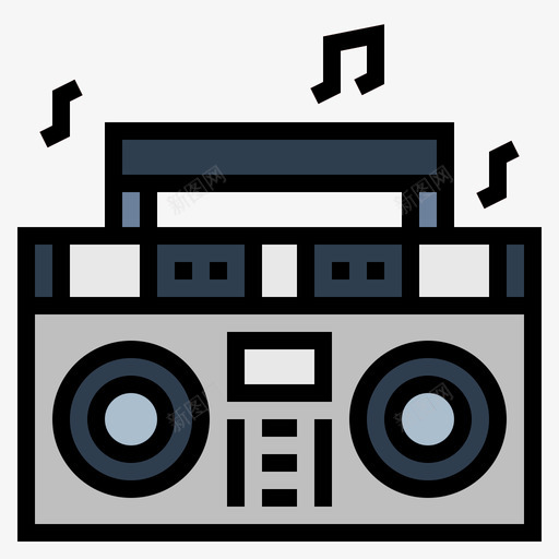 Boombox嬉皮士与和平3线性颜色图标svg_新图网 https://ixintu.com Boombox 嬉皮士与和平3 线性颜色