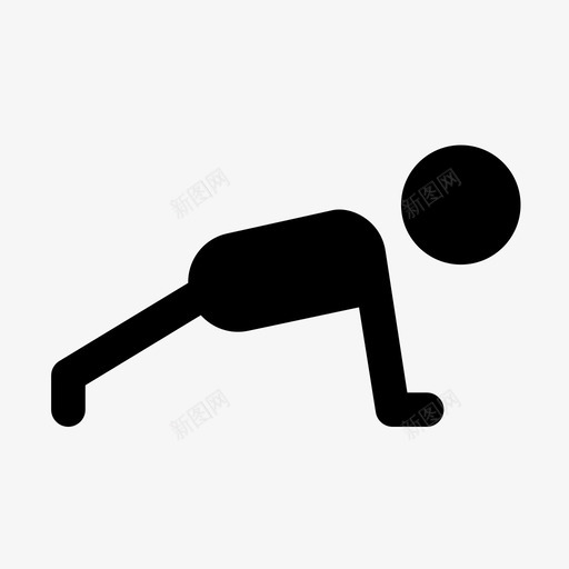 俯卧撑运动健身图标svg_新图网 https://ixintu.com 俯卧撑 健身 健身跳跃图标字形 训练 运动