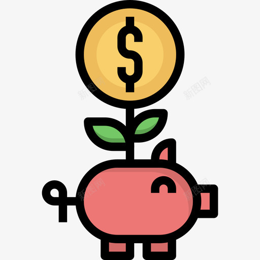 储蓄罐金融99线性颜色图标svg_新图网 https://ixintu.com 储蓄罐 线性 金融 颜色
