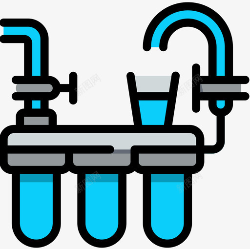 滤水器家用电子4线性颜色图标svg_新图网 https://ixintu.com 家用电子 滤水器 线性 颜色
