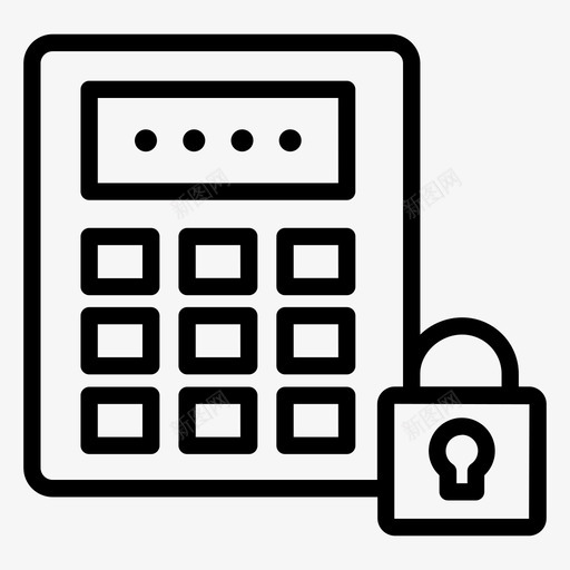 pin密码锁家庭智能图标svg_新图网 https://ixintu.com pin密码锁 家庭 智能 智能家居