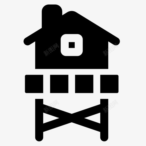树屋房屋类型15已填充图标svg_新图网 https://ixintu.com 卡通树屋 填充 房屋 树屋 类型