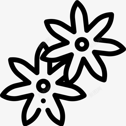 茉莉花花17线形图标svg_新图网 https://ixintu.com 线形 茉莉花
