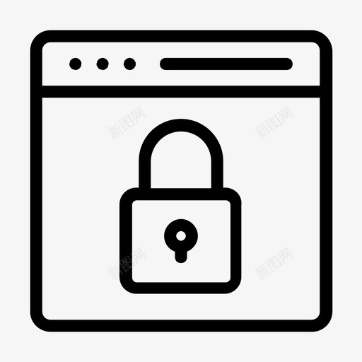 安全浏览器锁私有图标svg_新图网 https://ixintu.com 保护 图标 安全 开发 浏览器 私有 线图