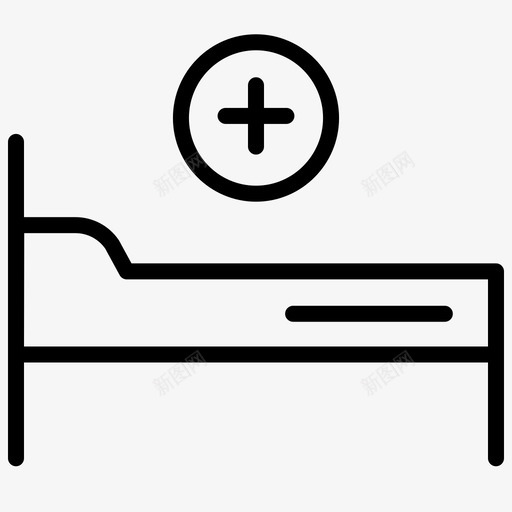 病床病房医疗器械线图标svg_新图网 https://ixintu.com 医疗器械 病床 病房