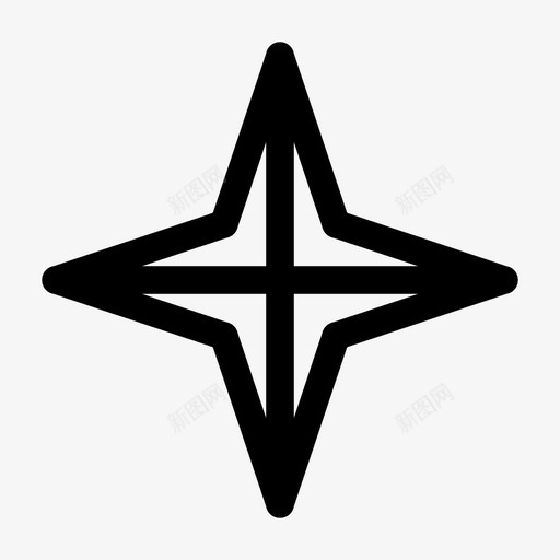 罗盘玫瑰地图风之玫瑰图标svg_新图网 https://ixintu.com 地图 带圆帽的直线 罗盘玫瑰 风之玫瑰