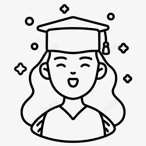 毕业生头像学位图标svg_新图网 https://ixintu.com 大学 大纲 头像 妇女 学位 学校 教育 毕业 毕业生