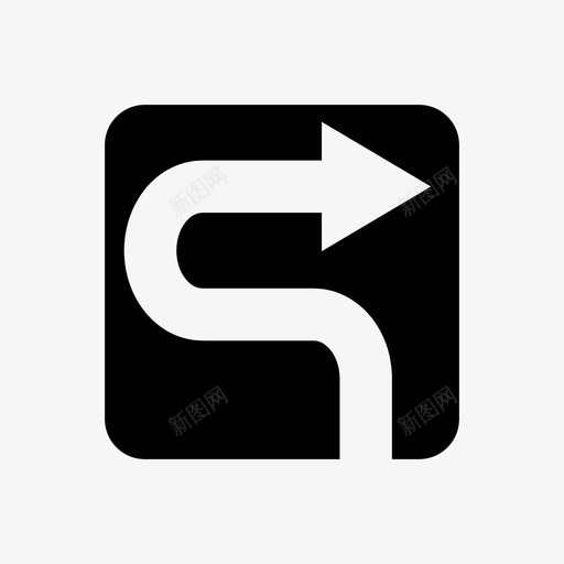 箭头方向右图标svg_新图网 https://ixintu.com 右 方向 箭头 箭头方形 转弯