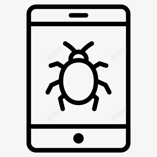 病毒手机恶意软件图标svg_新图网 https://ixintu.com 64像素 互联网 字形 安全线 恶意 手机 病毒 软件
