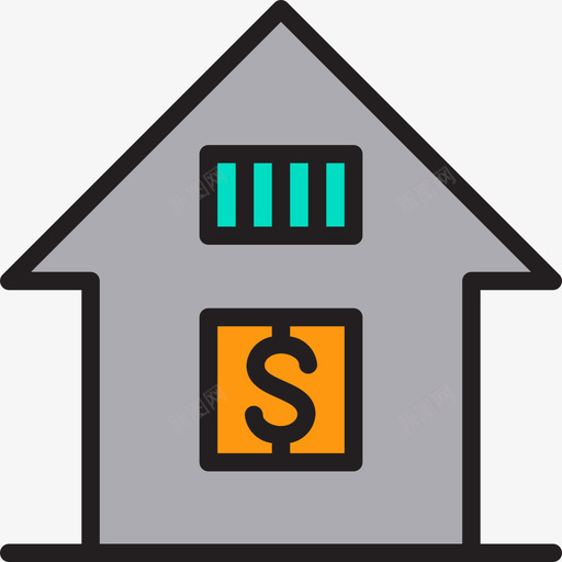 住宅房地产128线性颜色图标svg_新图网 https://ixintu.com 住宅 房地产 线性 颜色