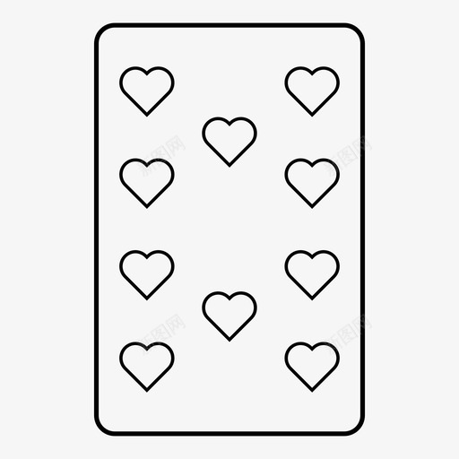 10个心形牌手图标svg_新图网 https://ixintu.com 10个心形 手 扑克牌大纲 牌 玩