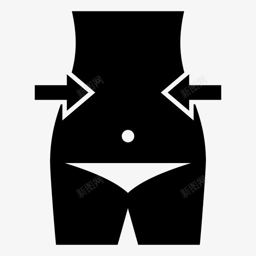 苗条身材健身图标svg_新图网 https://ixintu.com 健身 减重 局部 腰围 苗条 身材