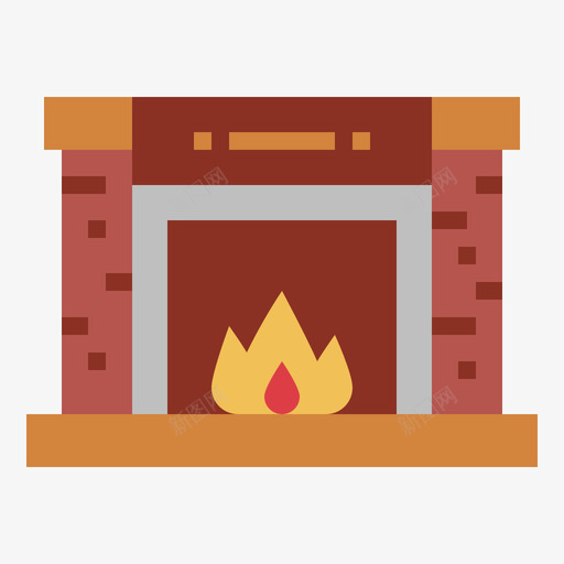 70冬季壁炉图标svg_新图网 https://ixintu.com 冬季 壁炉