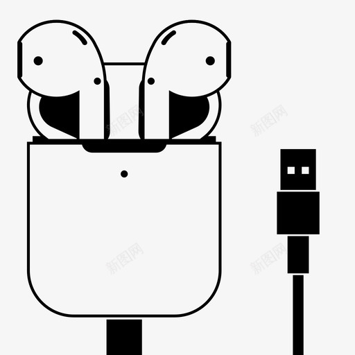 airpods充电applecable图标svg_新图网 https://ixintu.com airpods充电 apple cable usb 设备