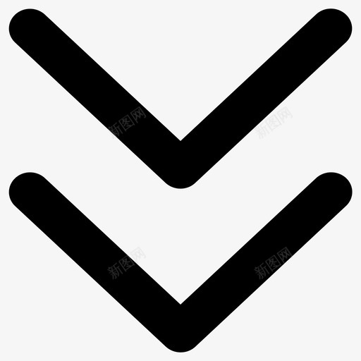 下圆角双箭头(10)svg_新图网 https://ixintu.com 下圆角双箭头(10)