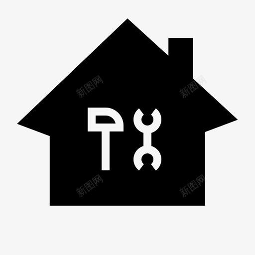 装修公寓商业图标svg_新图网 https://ixintu.com 公寓 商业 物业 维修 装修 雕文