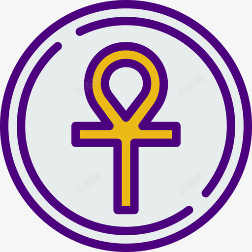 Ankh占星术和符号学3线颜色图标svg_新图网 https://ixintu.com Ankh 占星术 符号学 颜色