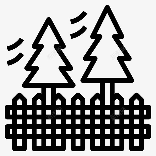 围栏建筑家具图标svg_新图网 https://ixintu.com 围栏 外线 家具 庭院 建筑 花园