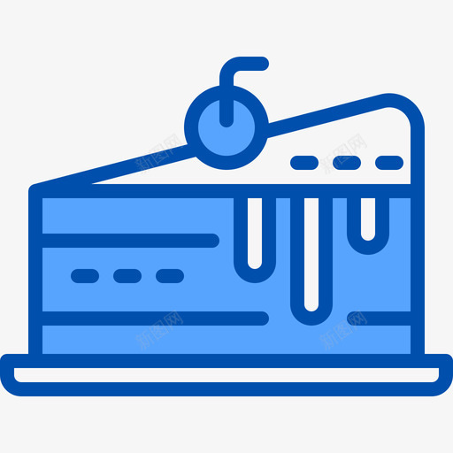 蛋糕片咖啡53蓝色图标svg_新图网 https://ixintu.com 咖啡 蓝色 蛋糕