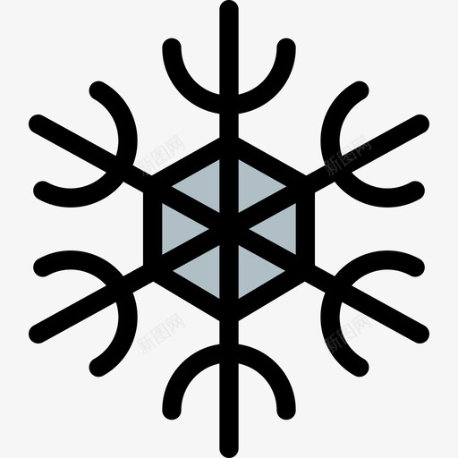 雪花冬季30线性颜色图标svg_新图网 https://ixintu.com 冬季 线性 雪花 颜色