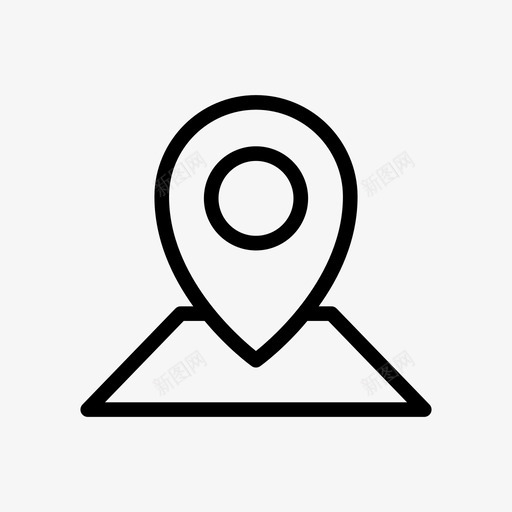 地图gps位置图标svg_新图网 https://ixintu.com gps 位置 地图 大头针 标记 酒店和餐厅线和字形图标