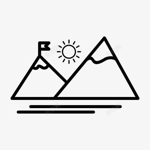 山风景太阳图标svg_新图网 https://ixintu.com 太阳 风景