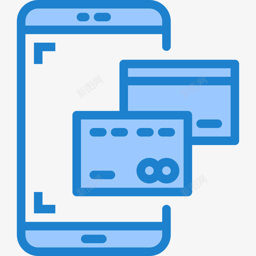 信用卡智能手机应用程序6蓝色图标svg_新图网 https://ixintu.com 信用卡 智能手机应用程序6 蓝色
