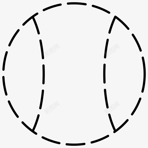 球网球体育虚线图标svg_新图网 https://ixintu.com 体育虚线图标 球 网球