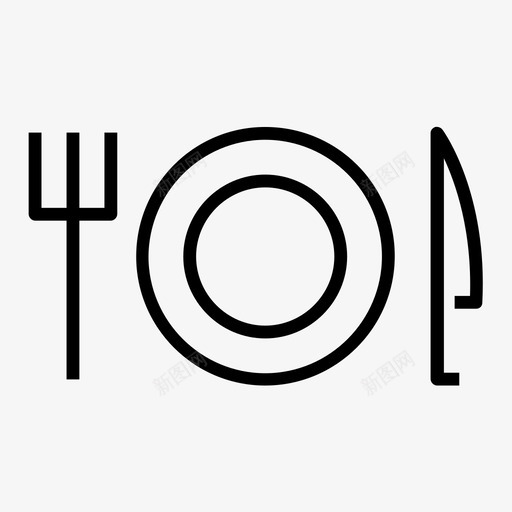 晚餐食物午餐图标svg_新图网 https://ixintu.com 午餐 图标 晚餐 盘子 符号 线图 食物 餐厅