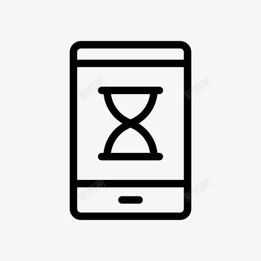 沙漏手机秒表图标svg_新图网 https://ixintu.com 图标 字形 手机 沙漏 秒表 网络 计时器 通信线路