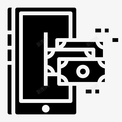现金返还移动货币图标svg_新图网 https://ixintu.com 现金返还 电子商务坚实的集合3 移动 货币