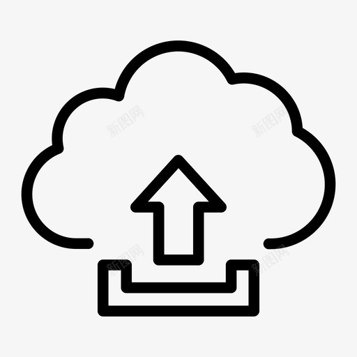 云上传云计算发送图标svg_新图网 https://ixintu.com 云上传 云计算 云计算图标集大纲 发送