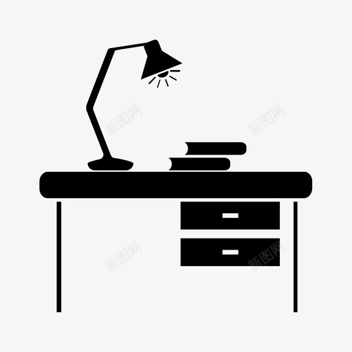 书房书桌教育图标svg_新图网 https://ixintu.com 书房 书桌 办公室 学习 教育 知识