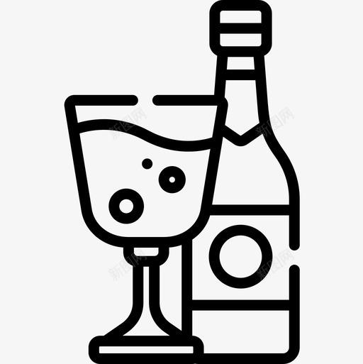 葡萄酒圣诞食品饮料直系图标svg_新图网 https://ixintu.com 圣诞食品饮料 直系 葡萄酒