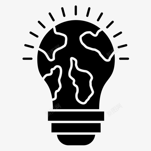 地球电能源图标svg_新图网 https://ixintu.com 固体 地球 生态 电力 电雕文 能源