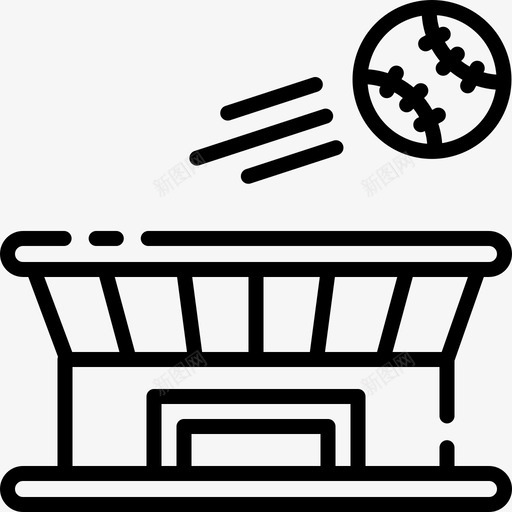 本垒打棒球20分直线型图标svg_新图网 https://ixintu.com 本垒打 棒球20分 直线型