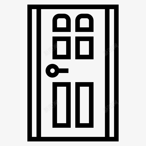 门结构107直线图标svg_新图网 https://ixintu.com 直线 结构107 门