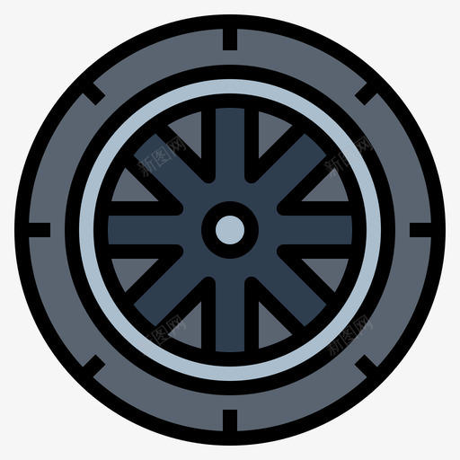 车轮摩托车7线性颜色图标svg_新图网 https://ixintu.com 摩托车 线性 车轮 颜色