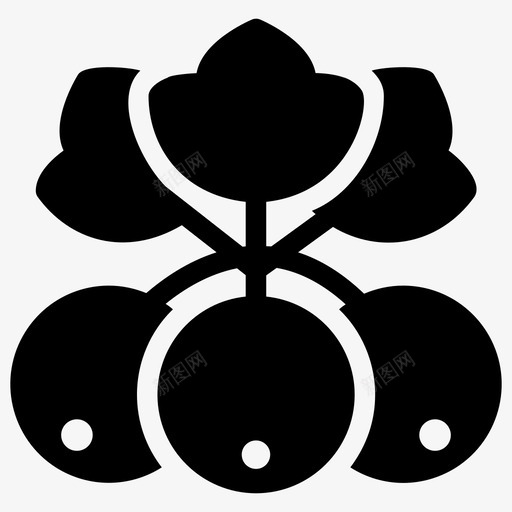 浆果樱桃食物图标svg_新图网 https://ixintu.com 健康食品 快餐字形图标 核果 樱桃 水果 浆果 蔬菜 食物