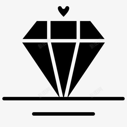 钻石爱情婚礼图标svg_新图网 https://ixintu.com 婚礼 爱情 钻石