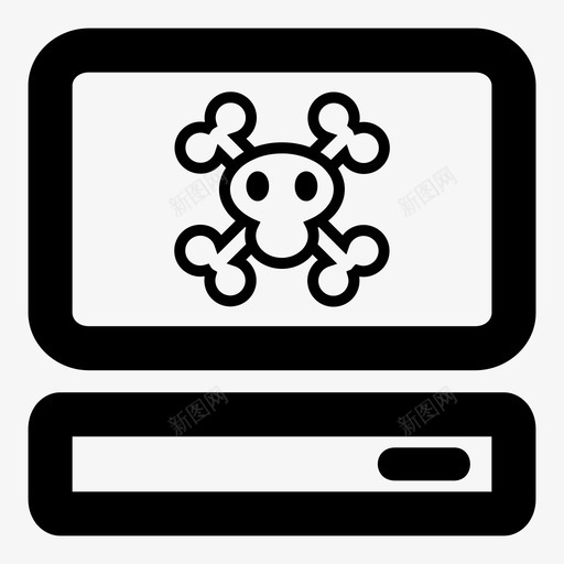 电脑头骨电脑感染图标svg_新图网 https://ixintu.com 感染 电脑 电脑头骨 病毒窃听器 网络钓鱼 间谍软件